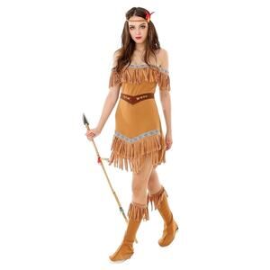 Hide Huntress Halloween Costume Native American Indian Full Outfit Medium